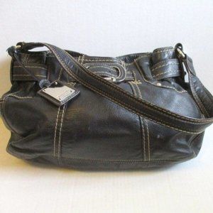 Tignanello Black Pebbled Leather HOBO Shoulder Bag